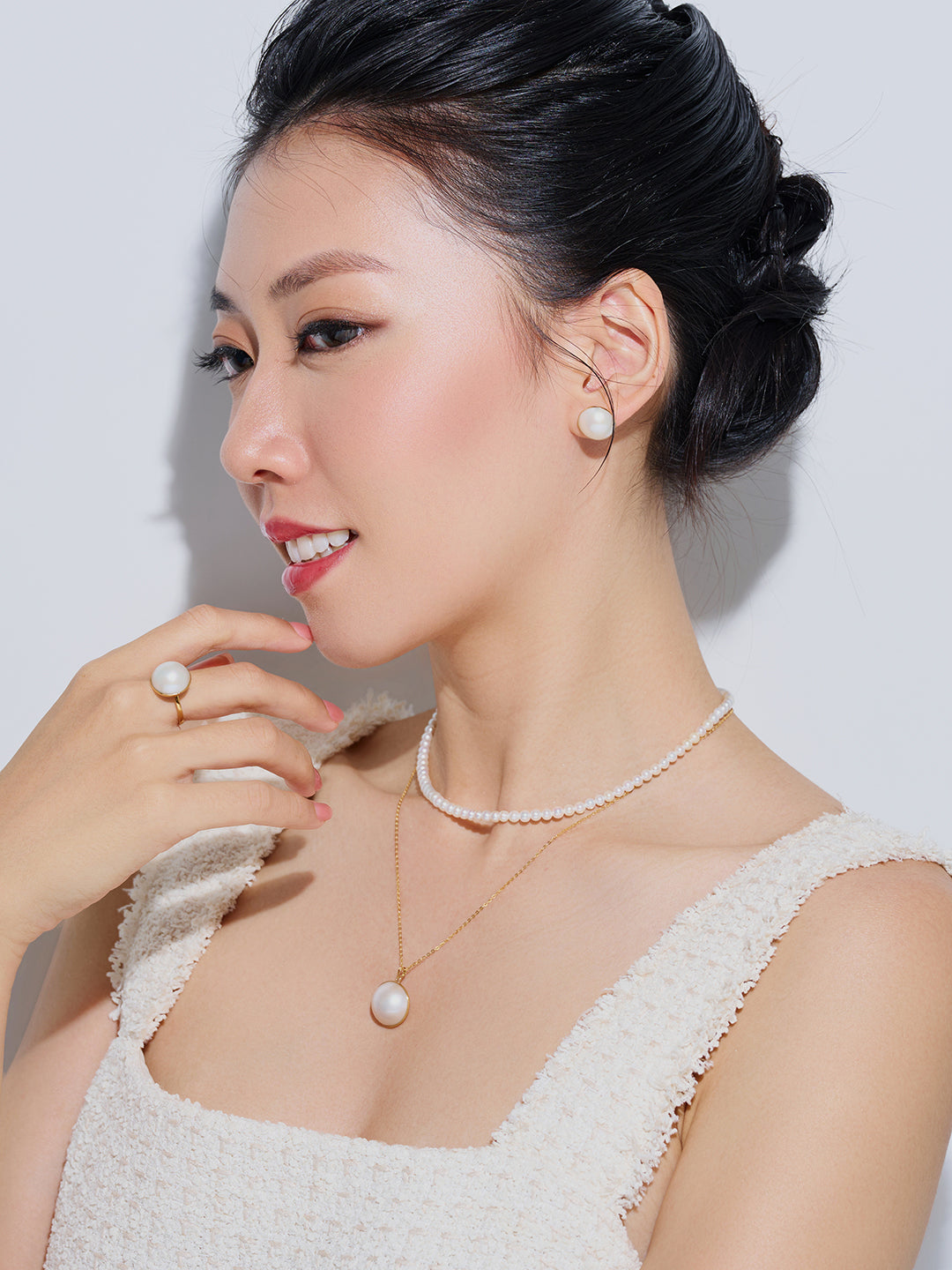 Anting Mutiara Mabe Emas 18K KE00024 | DOME