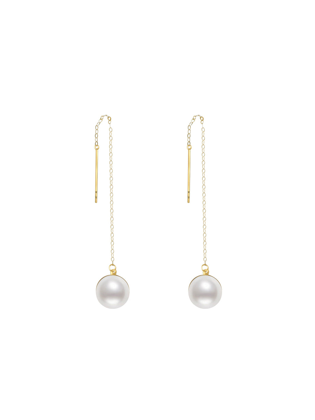 Boucles d'oreilles élégantes en perles d'eau douce en or massif 18 carats KE00029