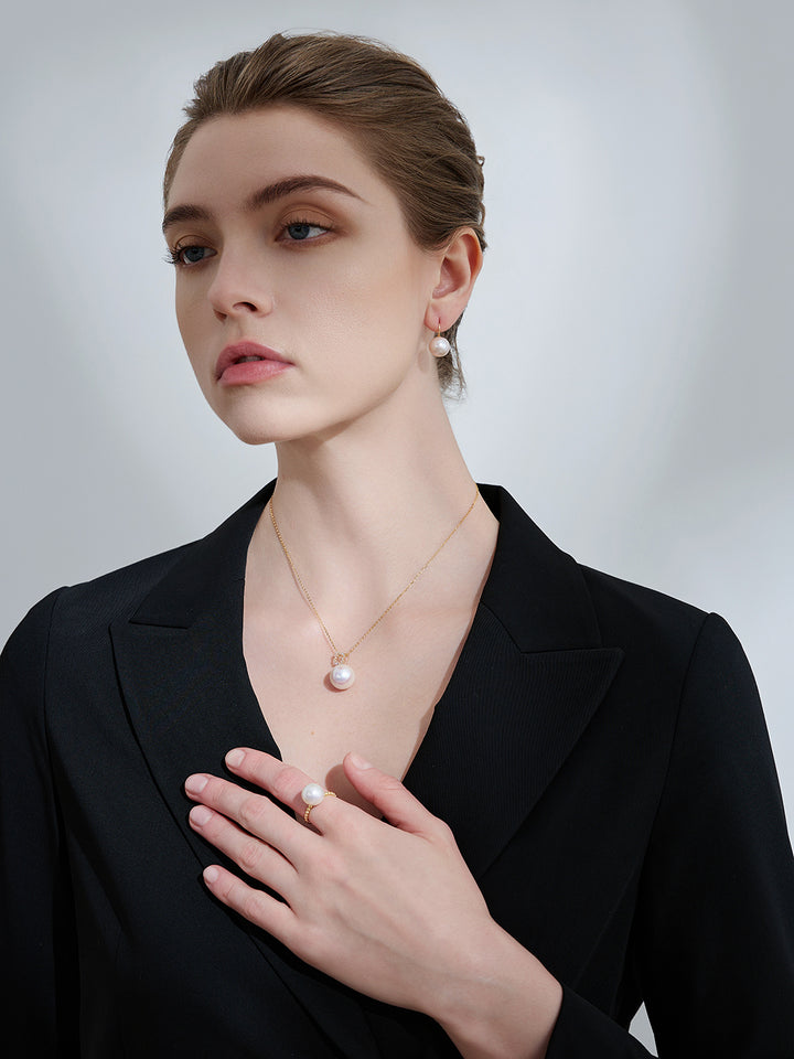 Kalung Mutiara Edison Emas Pepejal 18k KN00226