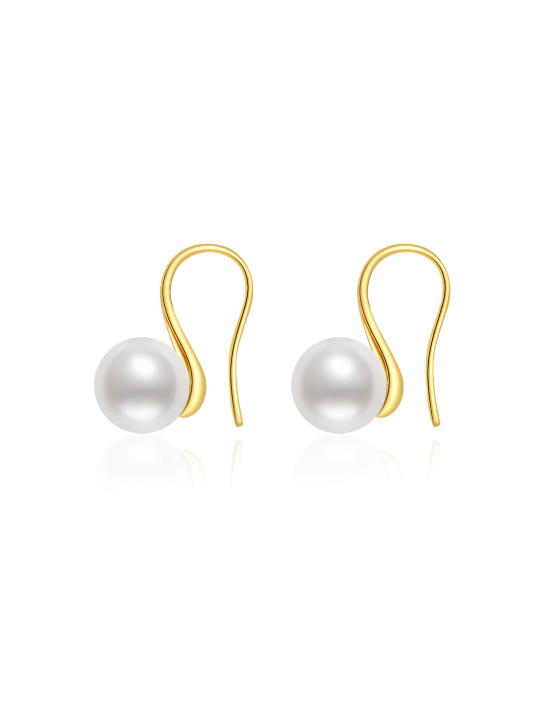 Boucles d'oreilles élégantes en perles d'eau douce en or massif 18 carats KE00064