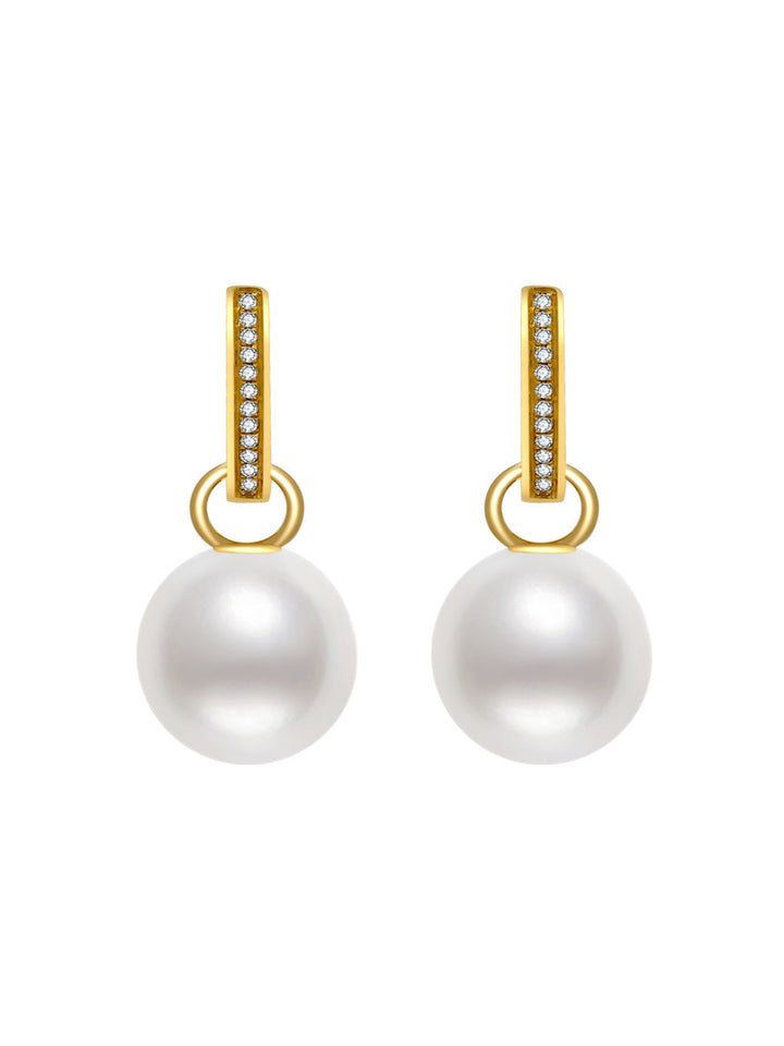 Orecchini con perle Edison in oro massiccio 18 carati KE00077 | Elegante