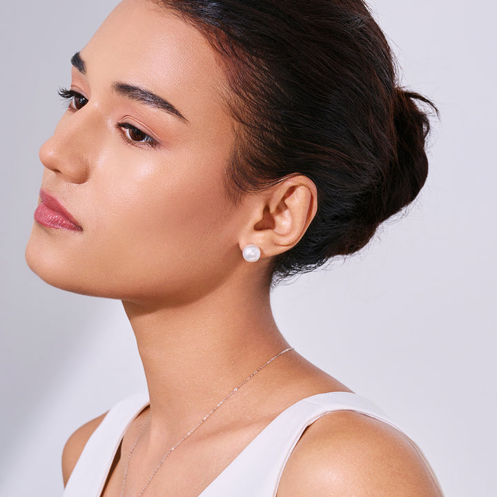 18K金維納斯頂級澳洲白南洋珍珠耳釘 KE00084