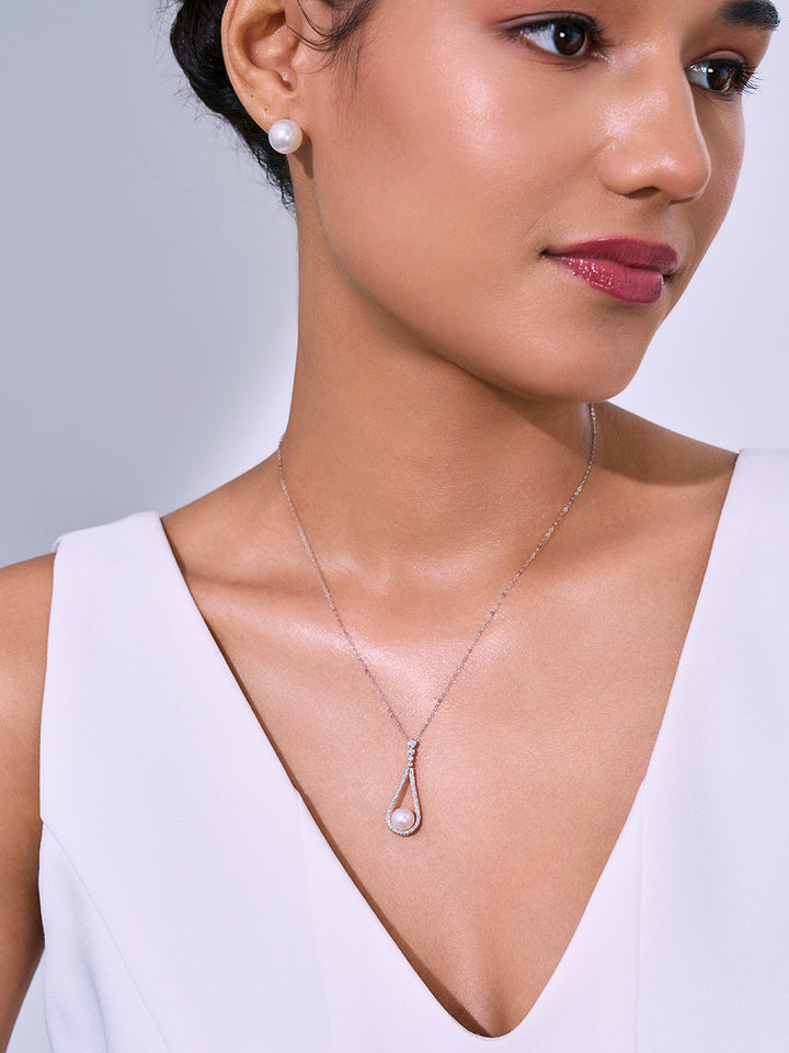 Kalung Mutiara Air Tawar Emas Tulen 18K Gred Teratas KN00175