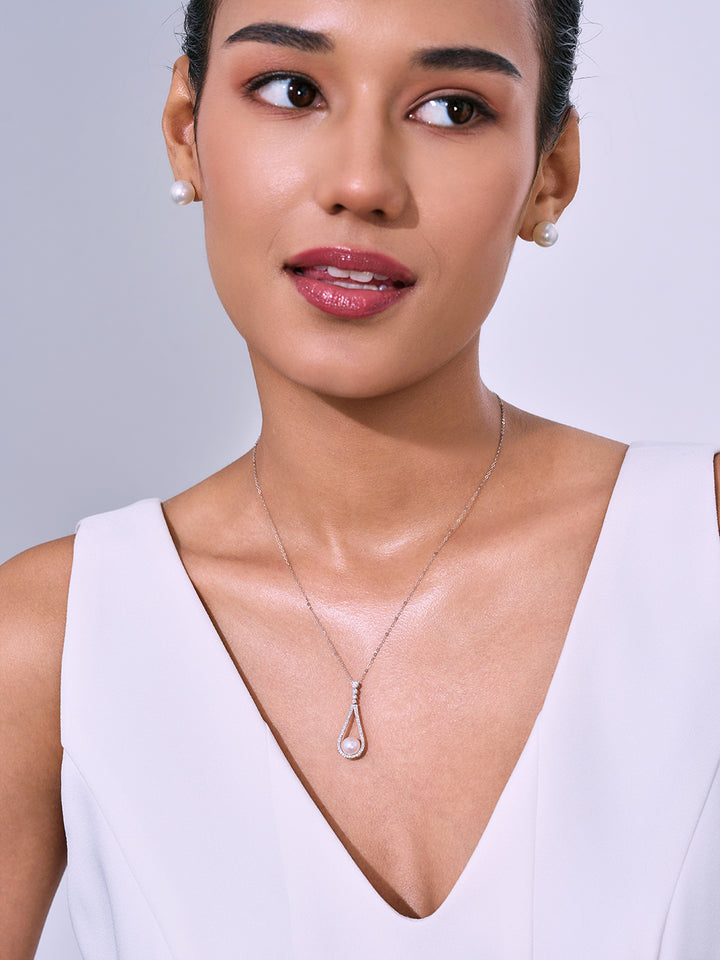 Kalung Mutiara Air Tawar Emas Tulen 18K Gred Teratas KN00175