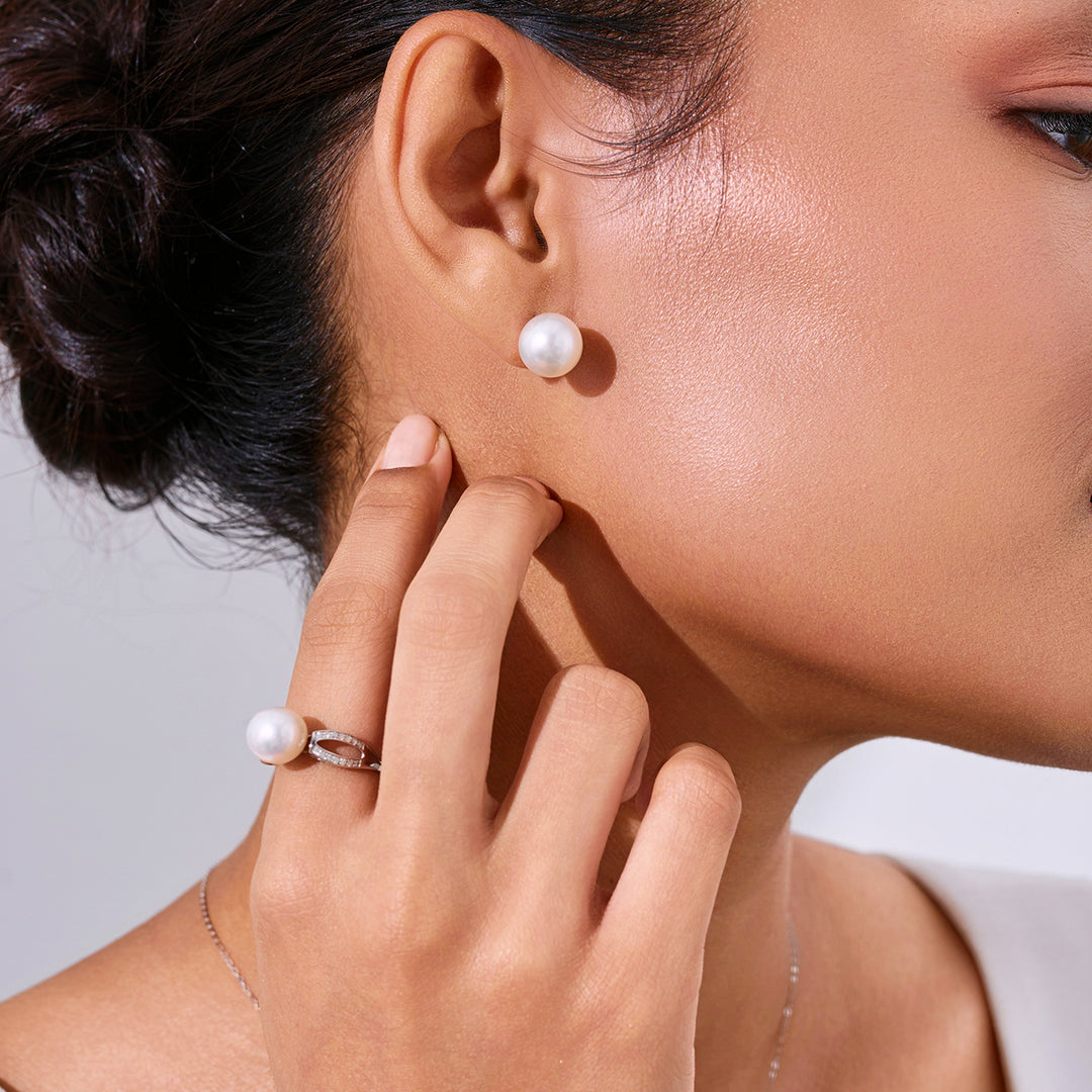 18K金維納斯頂級澳洲白南洋珍珠耳釘 KE00084