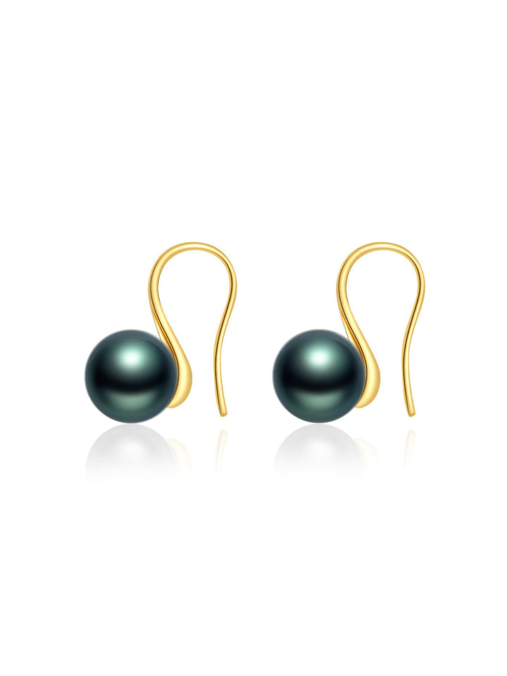 Anting-anting Mutiara Tahitian 18K Emas Pepejal yang Elegan KE00089