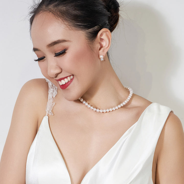 18K Gold Akoya Hanadama Pearl Earrings KE00101 - PEARLY LUSTRE