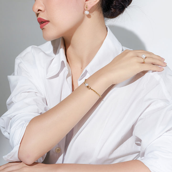 18k Freshwater Pearl Earrings KE00102 | Si Dian Jin - PEARLY LUSTRE