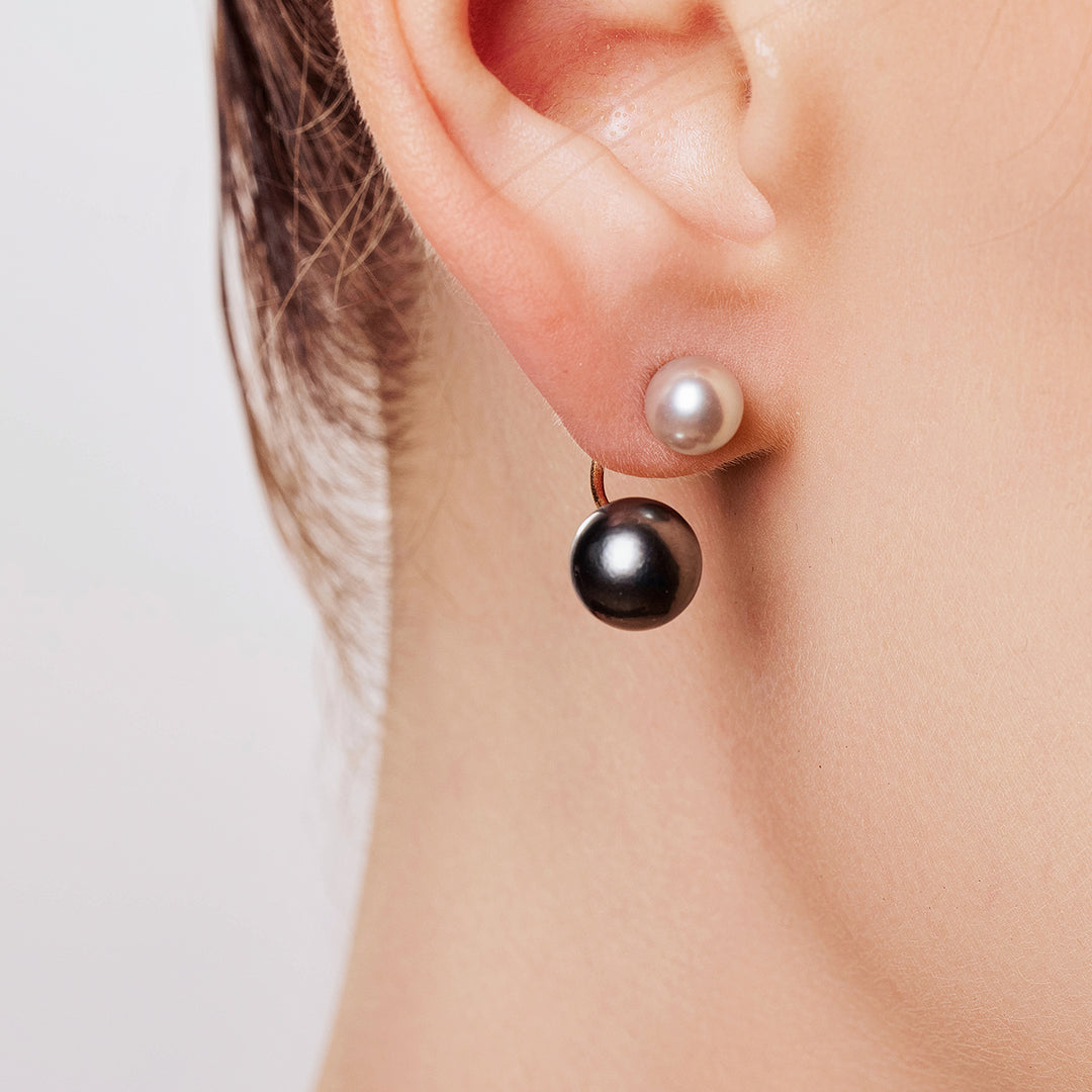 18K Tahitian & Madama Pearl Earrings KE00107 | HARMONY