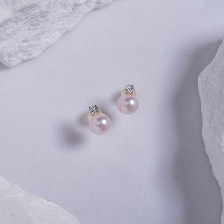 18K Gold Hanadama Akoya Pearl Earrings KE00108 - PEARLY LUSTRE