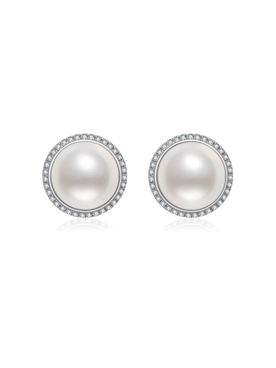 Pendientes de perla Edison con diamante de 18K KE00122 | DOME