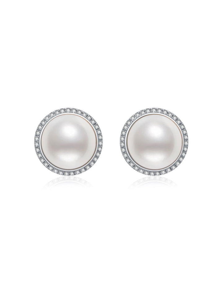 Pendientes de perla Edison con diamante de 18K KE00122 | DOME