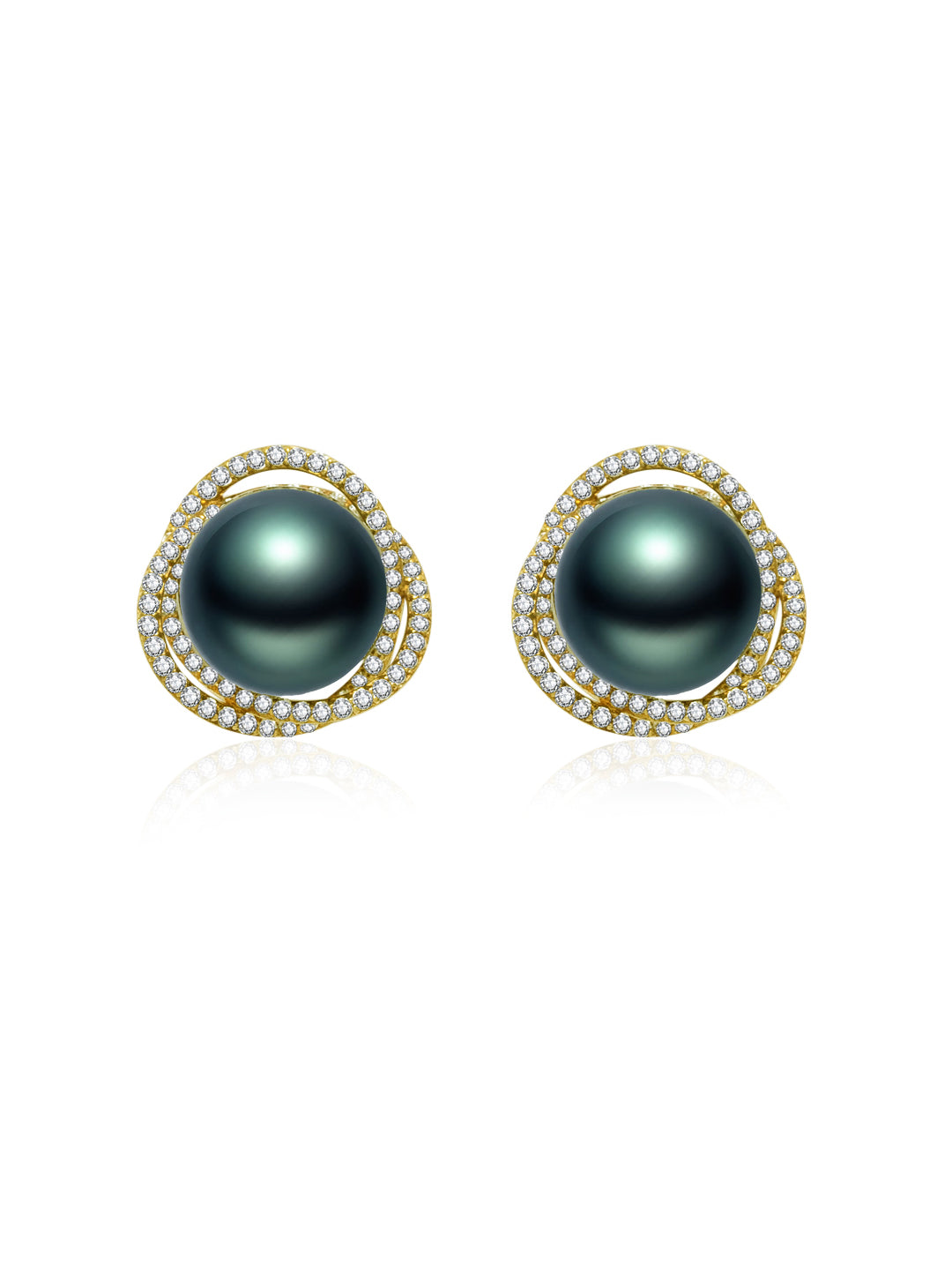 Boucles d'oreilles en or 18 carats avec perles de Tahiti KE00130