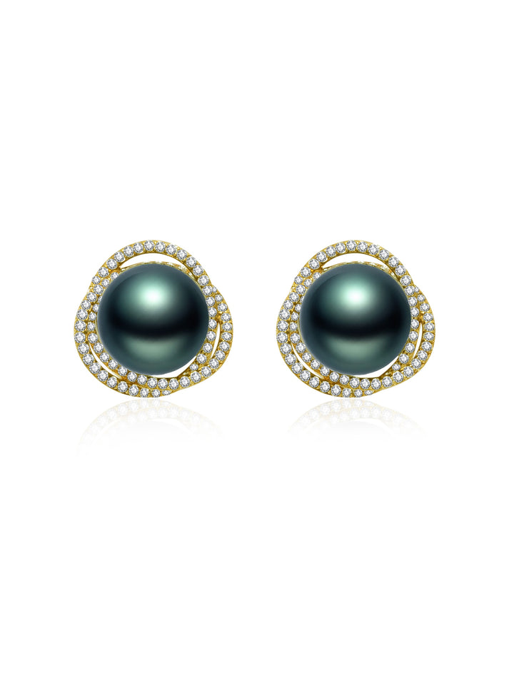 Boucles d'oreilles en or 18 carats avec perles de Tahiti KE00130