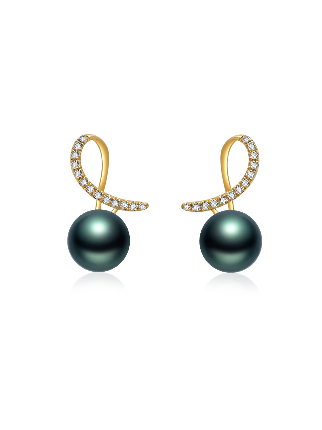 Boucles d'oreilles en or 18 carats et perles de Tahiti KE00133