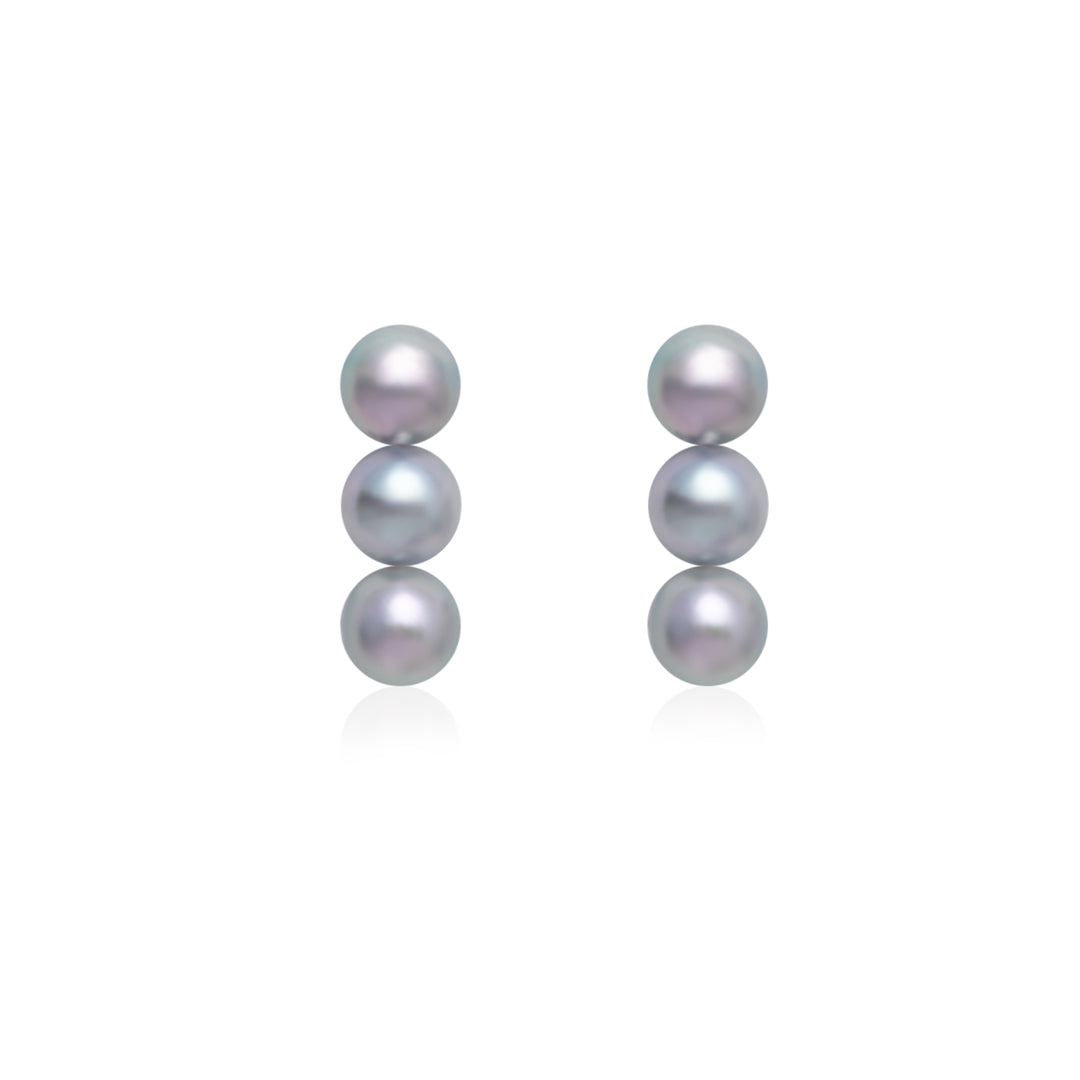 18K Silver Blue Akoya Pearl Earrings KE00136 - PEARLY LUSTRE