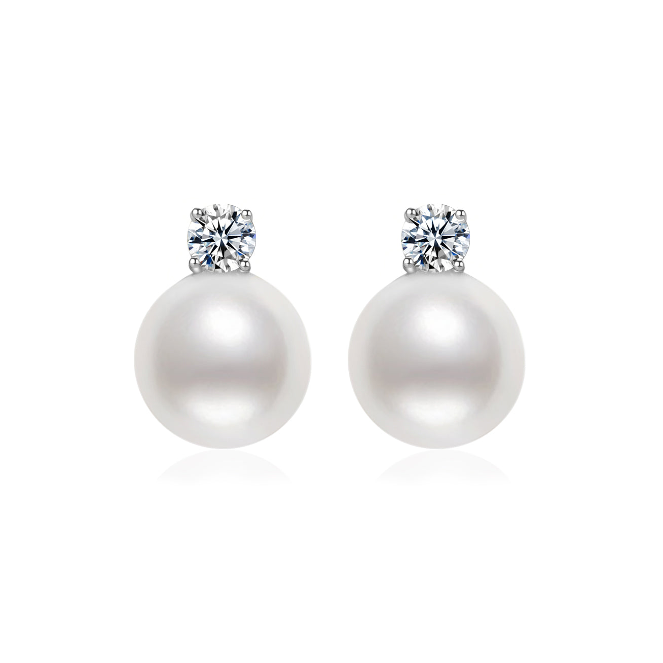 18K Gold Diamond Hanadama Akoya Pearl Earrings KE00234 - PEARLY LUSTRE