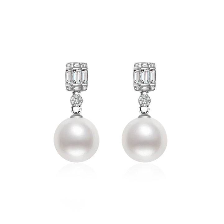 Elegant 18K Solid Gold Freshwater Pearl Earrings KE00138 - PEARLY LUSTRE