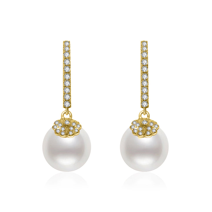18K Solid Gold Edison Pearl Earrings KE00139 - PEARLY LUSTRE