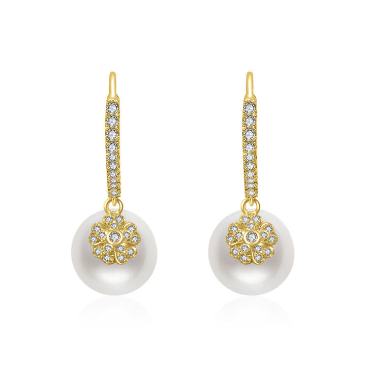 18K Solid Gold Edison Pearl Earrings KE00139 - PEARLY LUSTRE