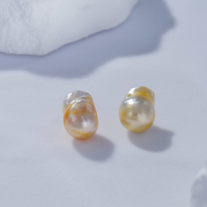 18K Saltwater Baroque Pearl Earrings KE00141 - PEARLY LUSTRE