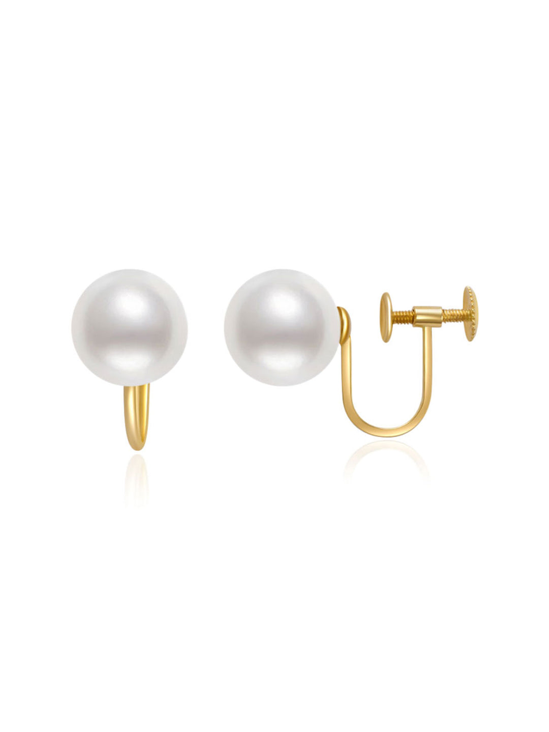 Anting-anting Stud Mutiara Air Tawar Emas Pepejal 18K KE00175