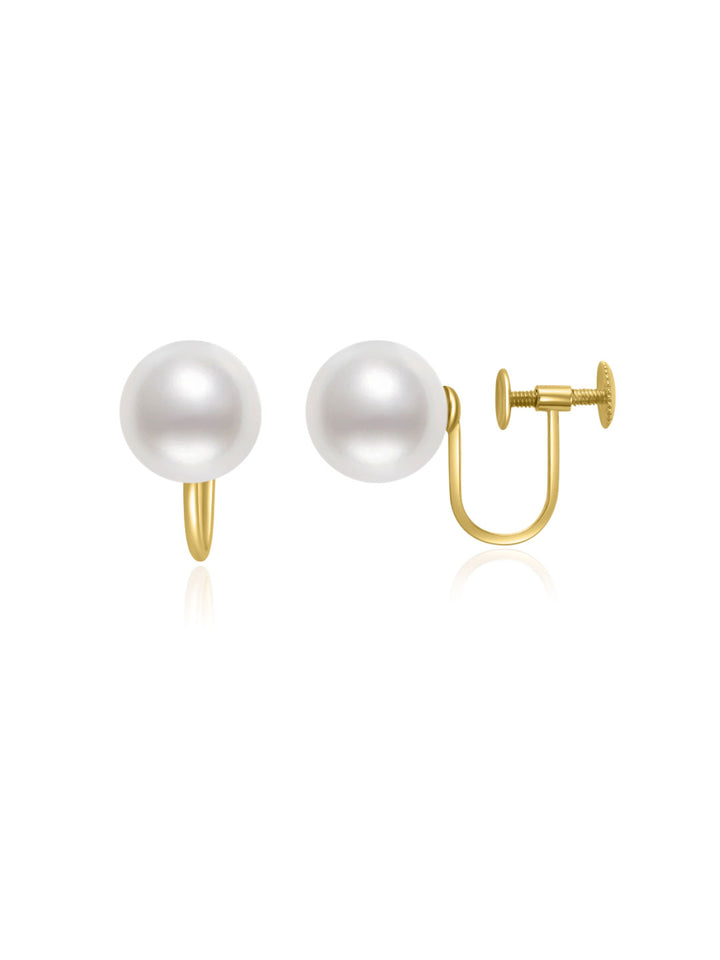 Anting-anting Stud Mutiara Air Tawar Emas Pepejal 18K KE00175