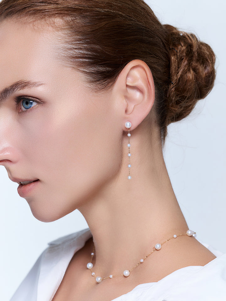 Anting-anting Mutiara Air Tawar Emas 18K KE00177