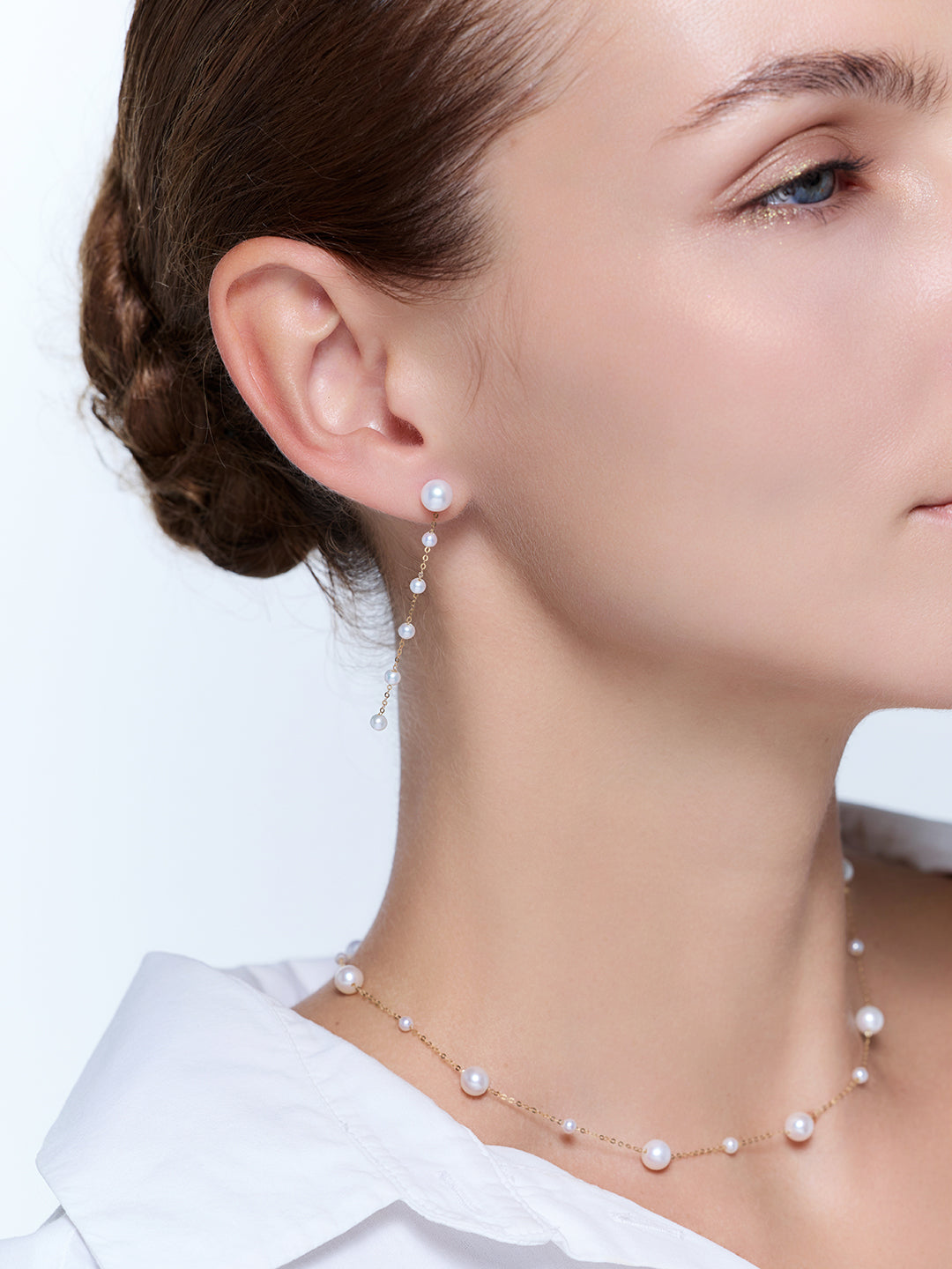 Anting-anting Mutiara Air Tawar Emas 18K KE00177