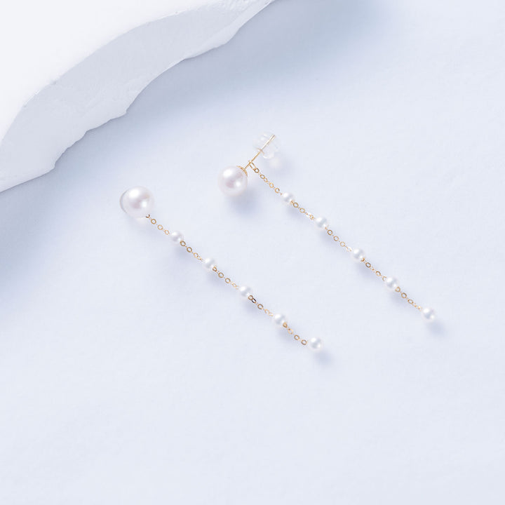 18K Gold Freshwater Pearl Earrings KE00177 - PEARLY LUSTRE