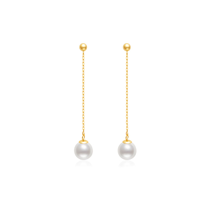 18K Gold Freshwater Pearl Earrings KE00179