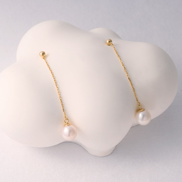 18K Gold Freshwater Pearl Earrings KE00179