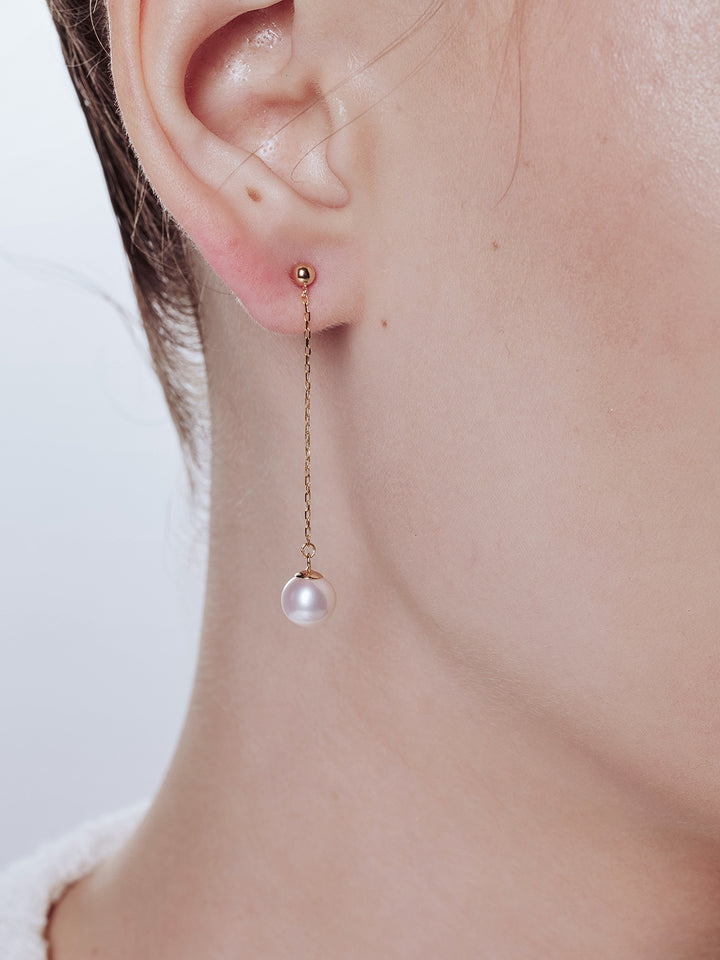 18K Gold Freshwater Pearl Earrings KE00179