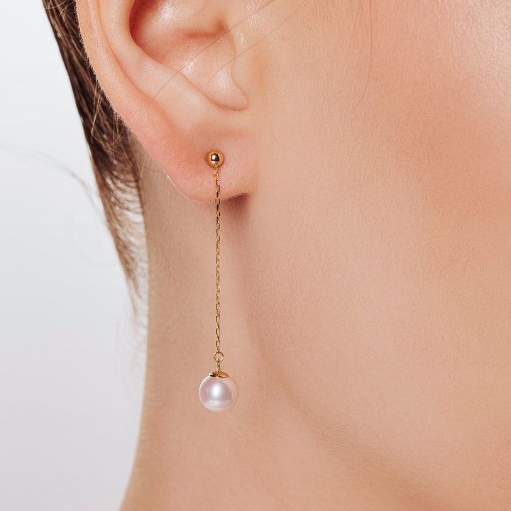 18K Gold Freshwater Pearl Earrings KE00179