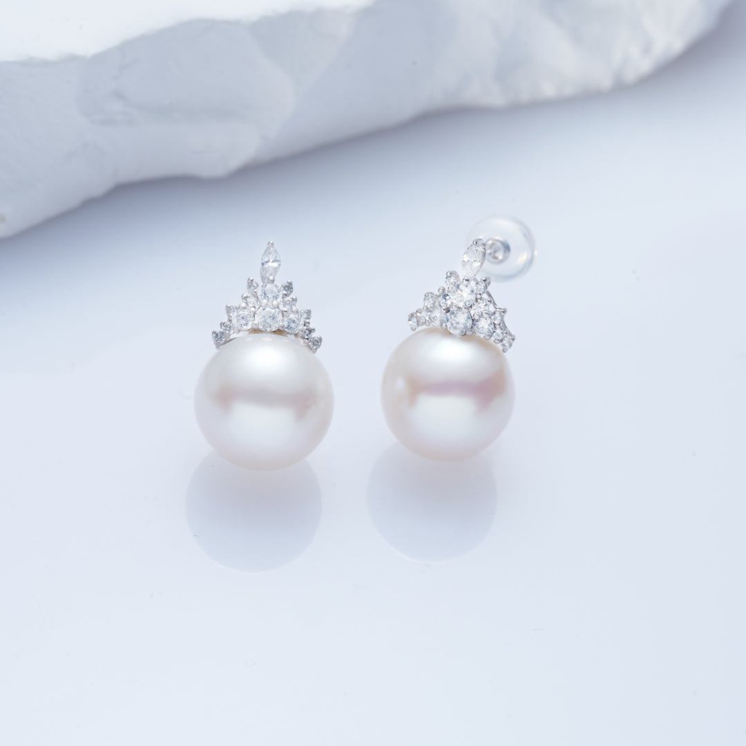 Boucles d'Oreilles Perles Or Massif 18K KE00090