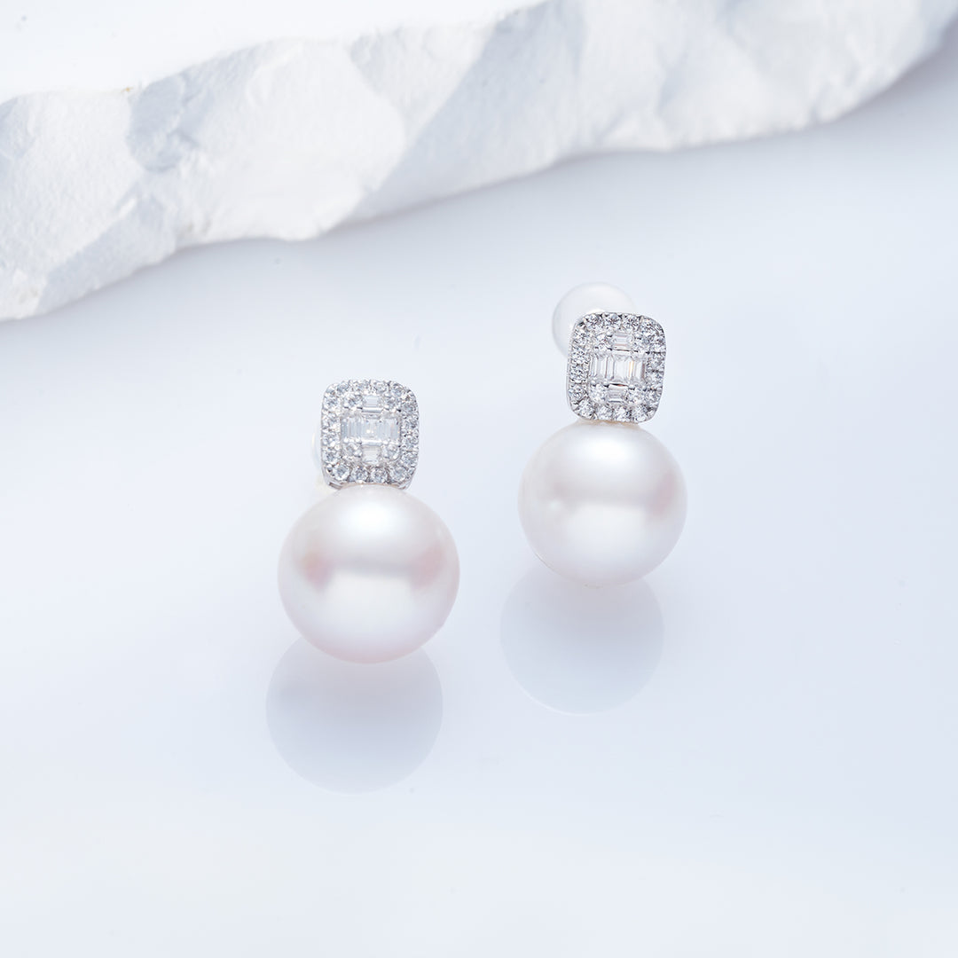Orecchini di perle di Tahiti in oro massiccio 18 carati KE00096