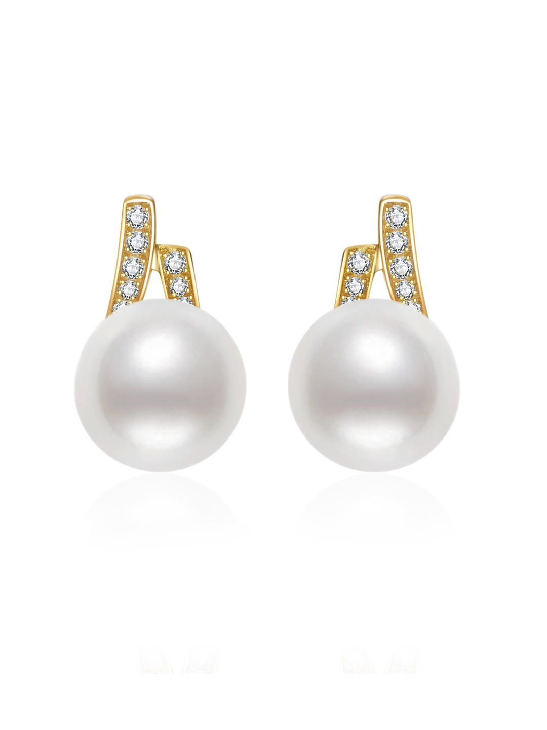 18K ソリッド ゴールド 淡水パール イヤリング KE00184