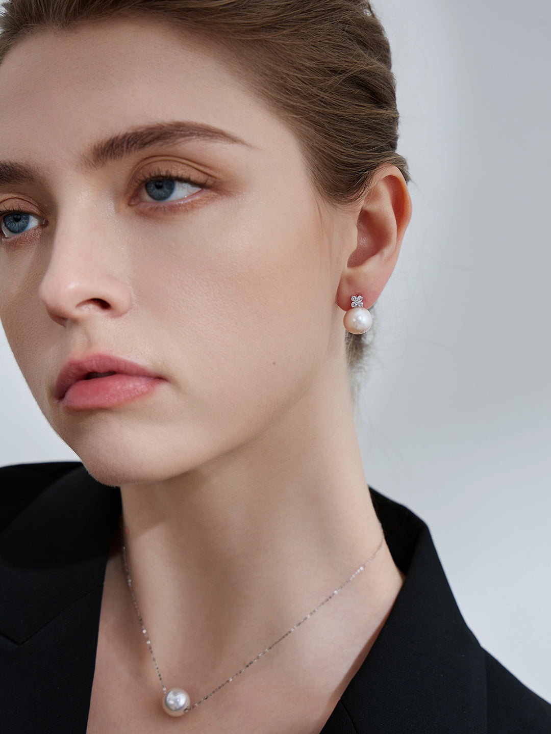 Anting-anting Mutiara Edison Gred Teratas 18k Emas Pepejal KE00187 | EVERLEAF
