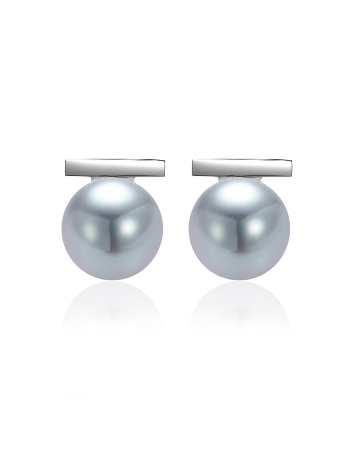 Pendientes de Perlas Akoya de Plata de Primera Calidad en Oro de 18 Quilates KE00195