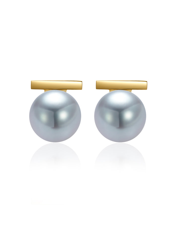 Pendientes de Perlas Akoya de Plata de Primera Calidad en Oro de 18 Quilates KE00195