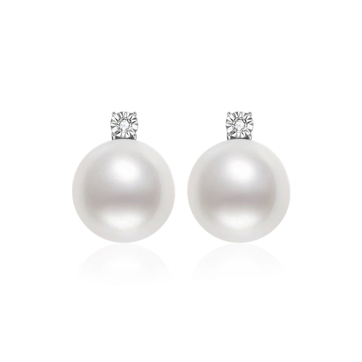 18k Solid Gold Australian White Pearl Earring KE00197