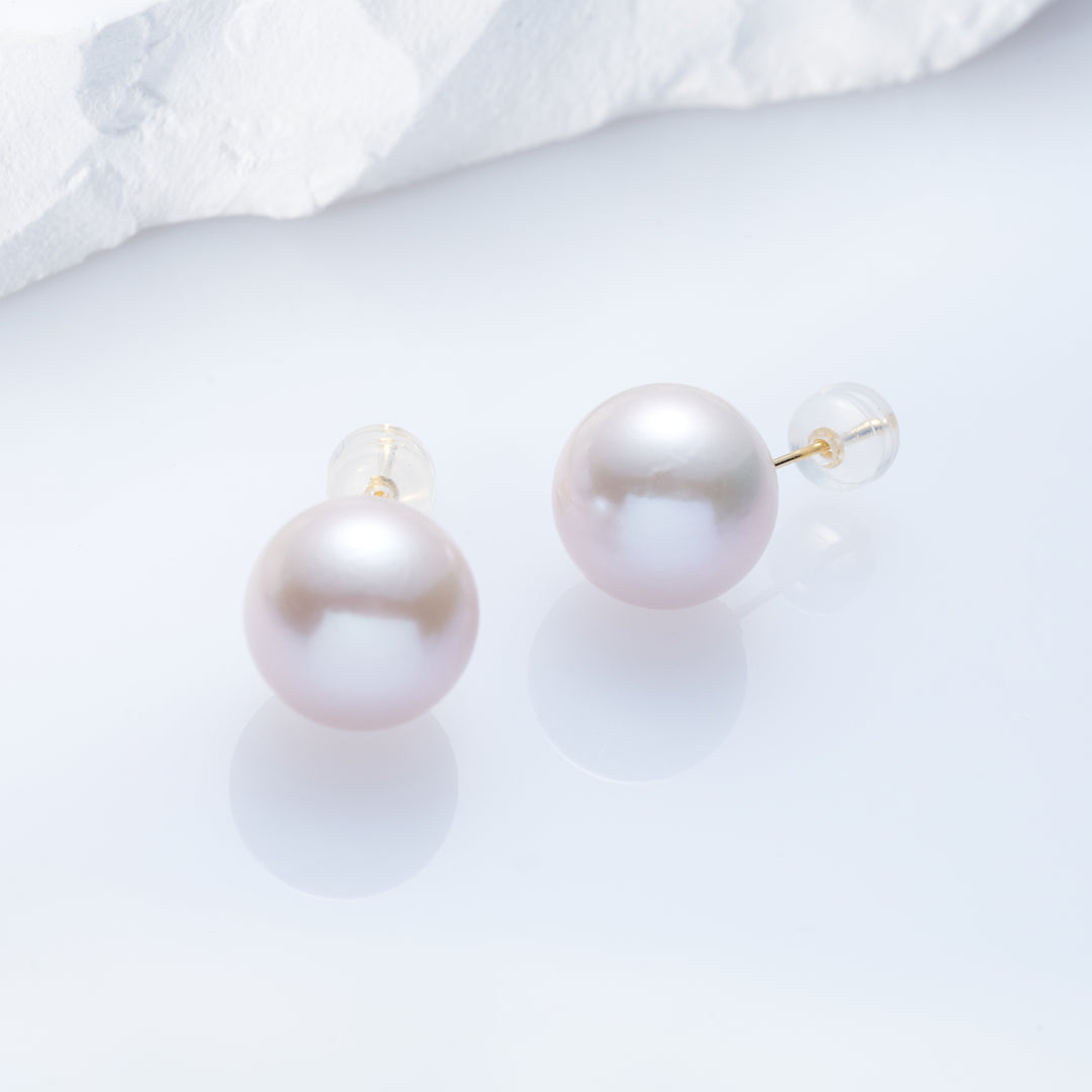 Boucles d'oreilles à tige en or 18 carats avec perles Edison KE00198