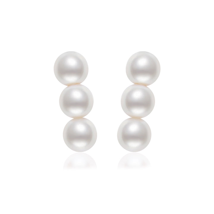 Boucles d'oreilles en or 18 carats avec perles dorées Akoya KE00206