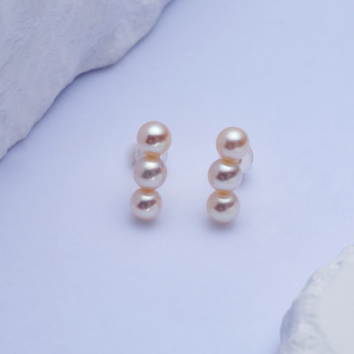 18K Gold Akoya Goldish Pearl Earrings KE00206