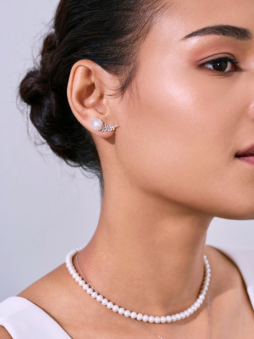 18K Hanadama Akoya Pearl Earrings KE00218 | FEATHER