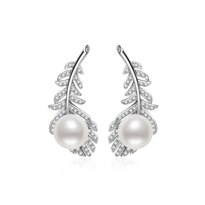 18K Hanadama Akoya Pearl Earrings KE00218 | FEATHER - PEARLY LUSTRE