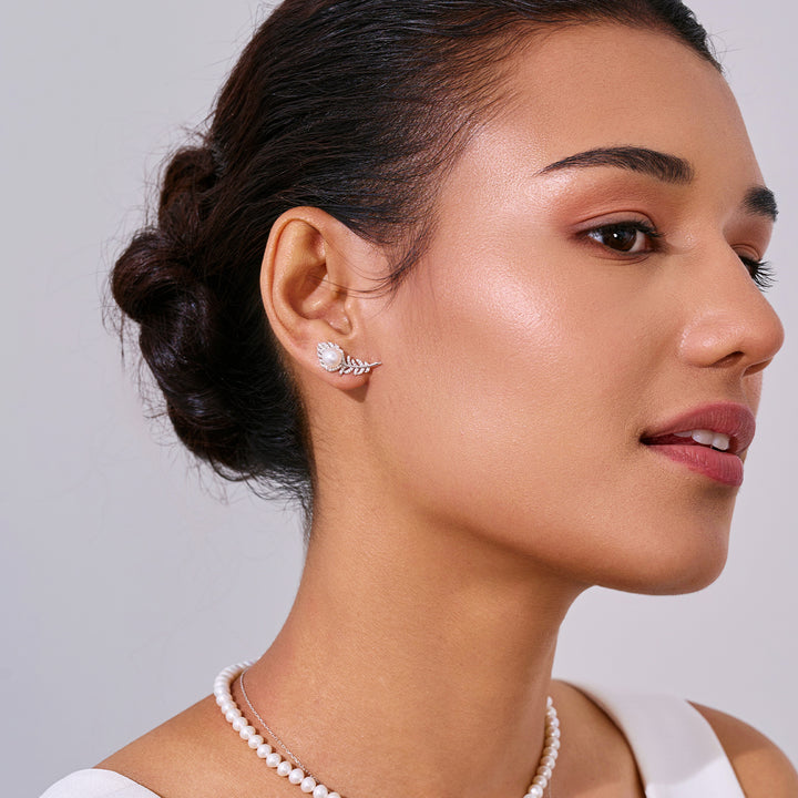 18K 花珠アコヤ真珠イヤリング KE00218 | FEATHER