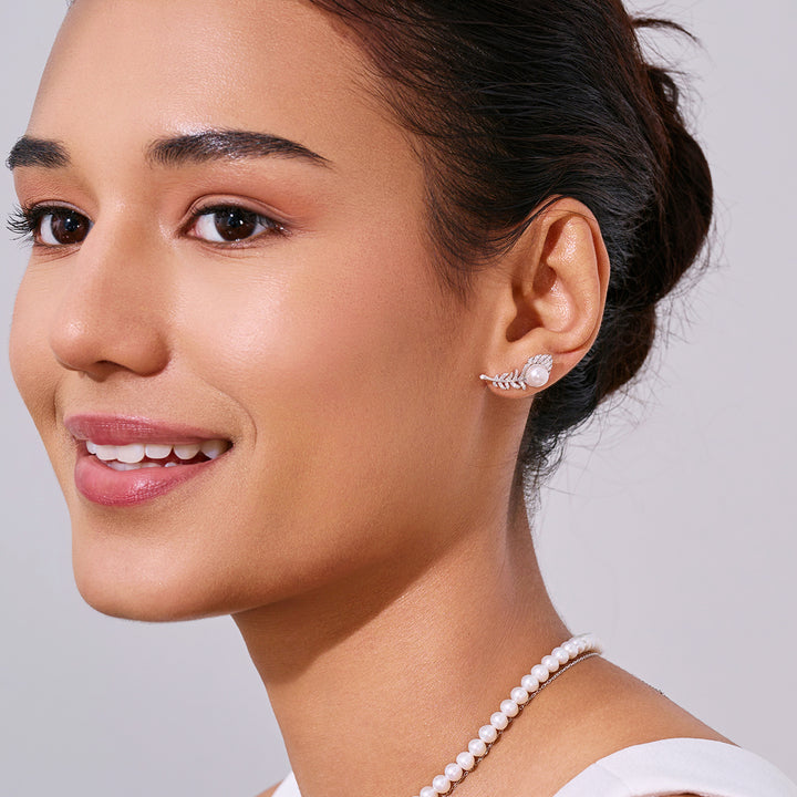 18K 花珠アコヤ真珠イヤリング KE00218 | FEATHER