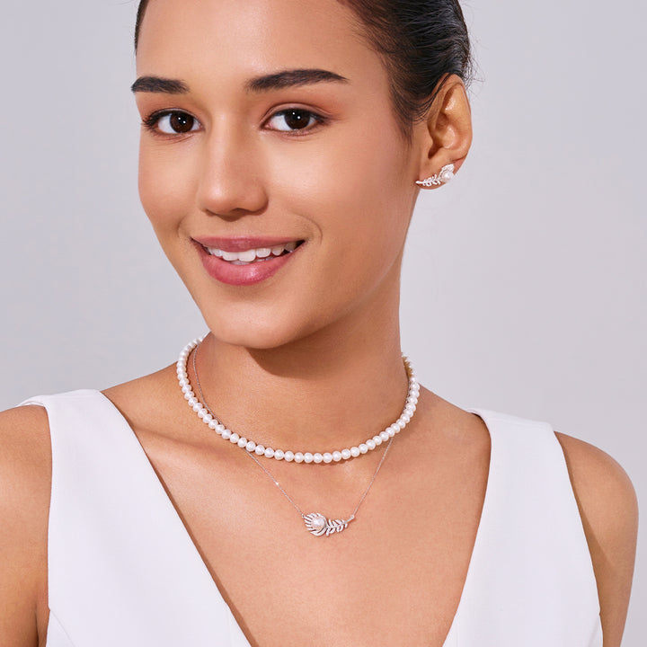 18k ソリッドゴールド アコヤパール ネックレス KN00257 | FEATHER