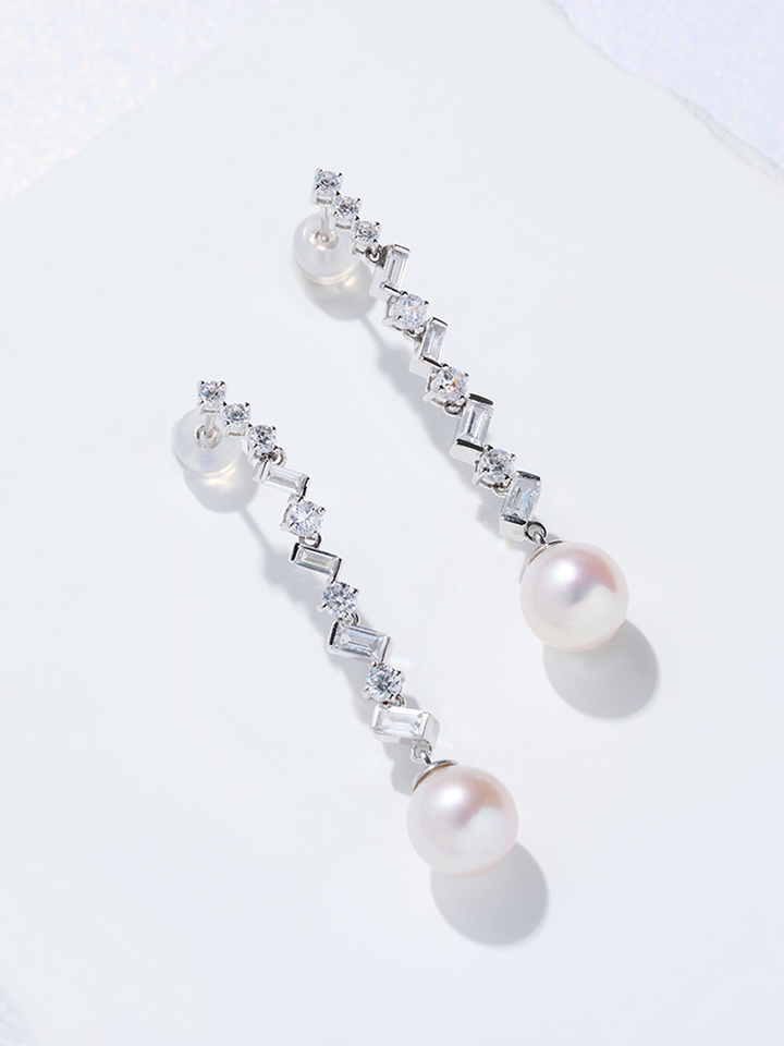 18K Solid Gold Top Grade Freshwater Pearl Earrings KE00219 | CELESTE